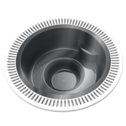 Bylgjuskel með yfirfallsrennu